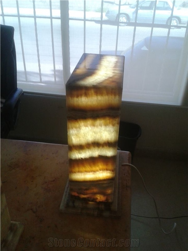 Onix Faraon Lamp, Brown Onyx Home Decor