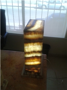 Onix Faraon Lamp, Brown Onyx Home Decor