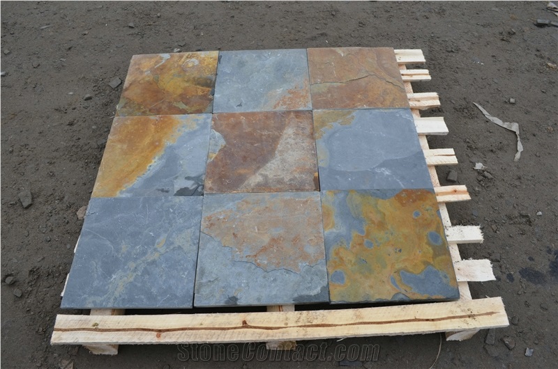 Sunset Multicolor Slate & Tiles, Rusty Slate, Hebei Rust Slate