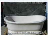 Rectangle Stone Bathtub, Pure White Marble Bathroom Bathtub