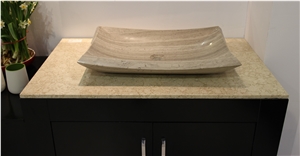 Beige Marble Square Sinks,Vessel Sinks