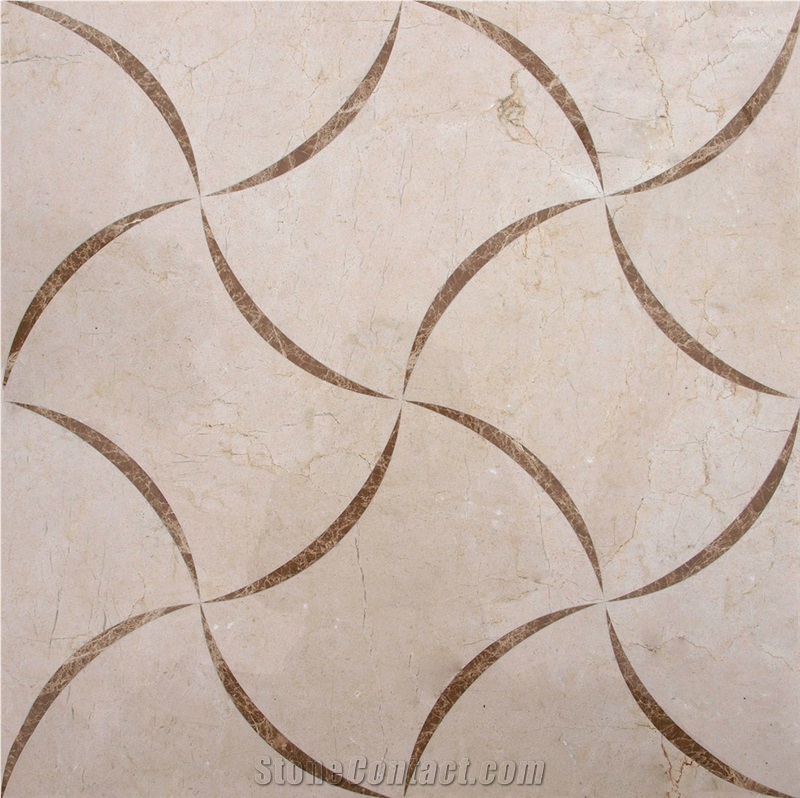 Marble Water Jet Medallion _mwj006 , China Beige Marble
