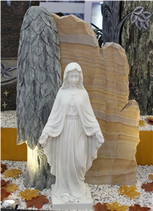 White Marble Angel Tombstone