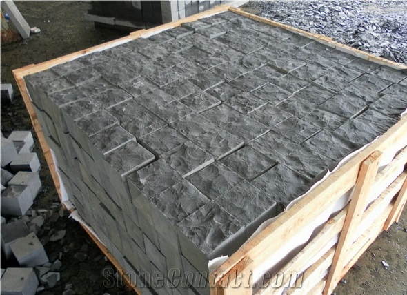 Black Basalt Cobble Stone,Paving Stone, Black ,Grey Basalt