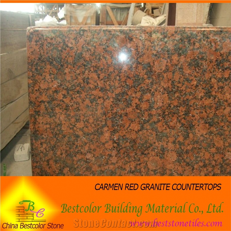 Carmen Red - Granite Carmen Red Tile Slab Countertop