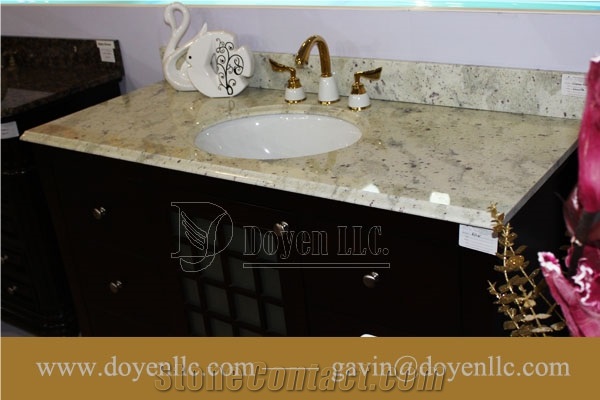 Andromeda White Granite Bathroom Vanity Top & Sink