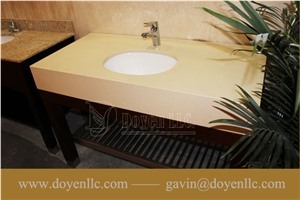 Athens White Quartz Bathroom Vanity Top Wt Double Oval Sinks