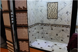 Carrara White Marble Bathroom Designs for Walling & Flooring Tiles