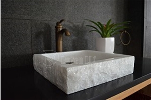 Crystal Onyx Bathroom Rectangular Top Sinks 400x400x100