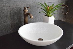 Crystal White Marble Bathroom Rectangular Vessel Sinks & Top Bowls 600x400x110