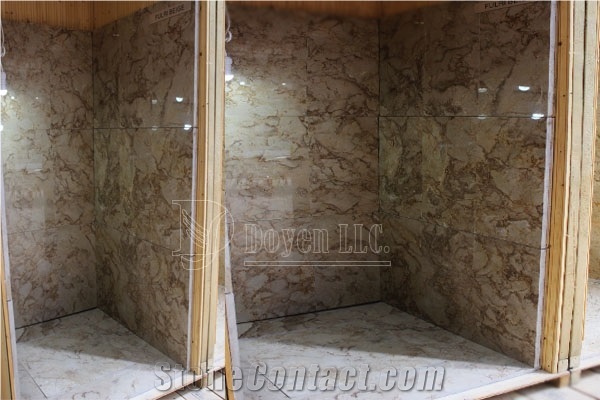 Fulri Beige Marble Bathroom Shower Tubs & Walling Designs with Tiles