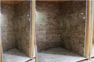 Fulri Beige Marble Bathroom Shower Tubs & Walling Designs with Tiles