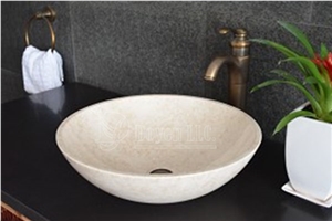 Galala Beige Marble Bathroom Round Sinks & Top Bowls 430x430x135