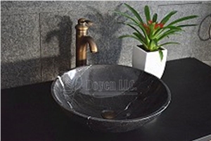 Gold & Jade Marble Bathroom Round Sinks & Top Bowls 430x430x135