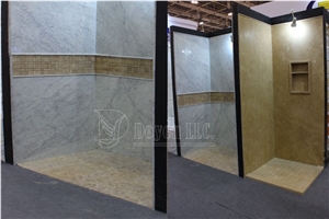 Gold Water Chestnut Beige Marble Bathroom Shower Tubs & Walling Designs with Tiles