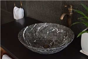 Hang Grey Marble Bathroom Round Sinks & Bowls 430x430x135