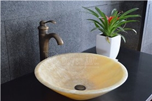 Honey Onyx Bathroom Round Sinks & Bowls 420x420x140