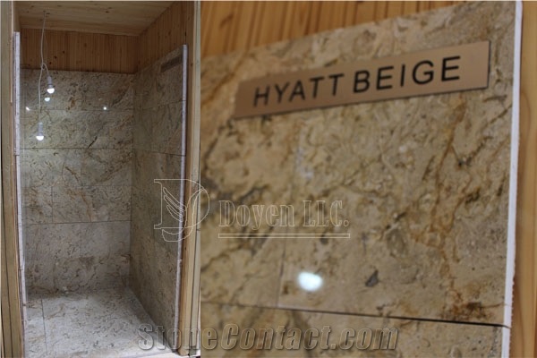 Hyatt Beige Marble Bathroom Shower Tubs & Walling Designs with Tiles