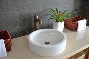 Iran White Onyx Bathroom Round Bowls & Sinks 460x460x140