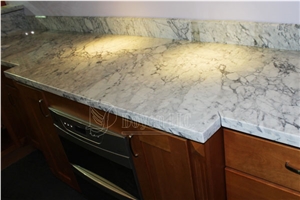 Italy Carrara White Marble Kitchen Customized Countertops & Worktops