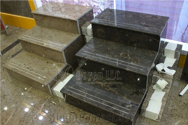 Modern Grey Chinese New Marble Stair Treads, Steps and Raisers