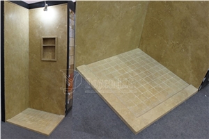 New German Rice Yellow Marble Bathroom Shower Tubs & Surround Walling Designs
