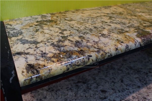 Persa Golden Granite, Half Bullnose or Demi Bullnose for Countertops, Worktops, Island Tops & Bar Tops