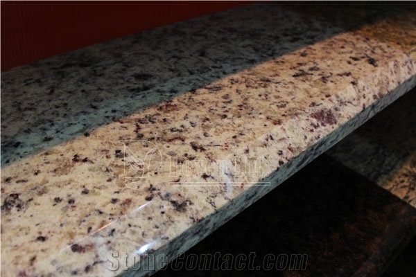 Rose White Granite, Water Fall or Pencil Edge for Countertops, Worktops, & Bar Tops