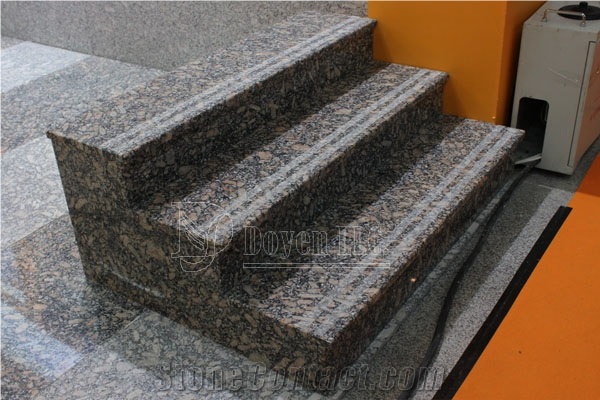 Royal Osmanthus Chinese Granite Interior Stair Steps, Raisers & Treads