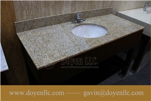 Rusty Yellow, G682 Golden Peach China Granite Bathroom Vanity Top Wt Ceramic Sink