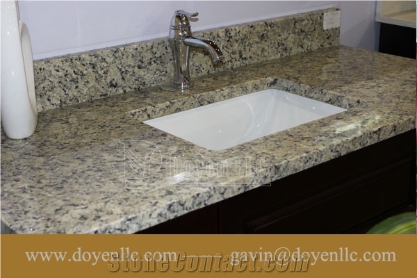 Samoa Beige Granite Bathroom Vanity Top Wt Rectangular Vessel