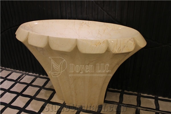 Sofitel Gold Marble Bathroom Pedestal Vessel Basins & Sinks