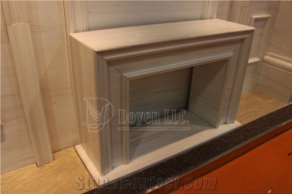 Star White Marble Handmade Caved Fireplace European & North American Styles