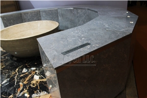 Turkey Hennry Grey Marble Recption Countertops & Worktops, Table Tops