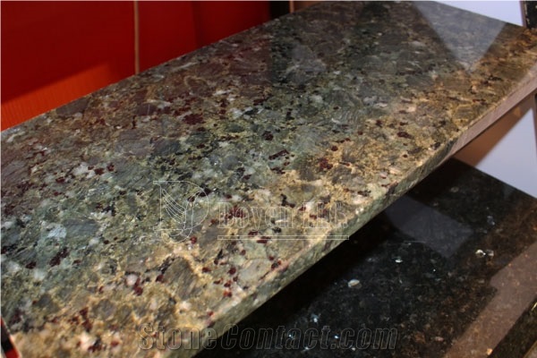 Verde Butterfly Granite Threshold Top Square Bottom Edge For Countertops Worktops Bar Tops From China Stonecontact Com