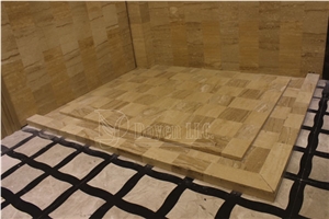 Yellow Sandstone Bathroom Shower Tubs & Walling Designs with Tiles & Shower Tray