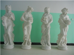 Pure White Marble Sculpture, Western Women