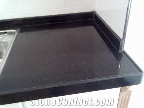 Black Galaxy Granite Kitchen Countertops, Natural Black Granite Kitchen Countertops