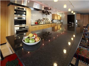 Black Pearl Granite Kitchen Countertops, India Black Granite Kitchen Countertops