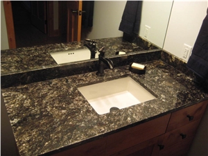Cosmic Black Granite Bathroom Countertops