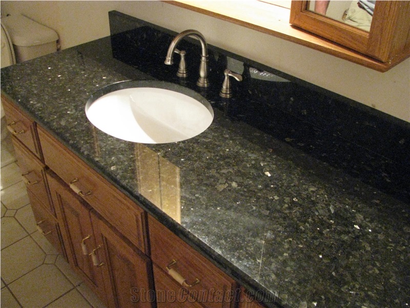 Emerald Pearl Granite Bathroom Countertops From China