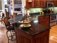 San Gabriel Black Granite Kitchen Countertops, Natural Black Granite Kitchen Countertops