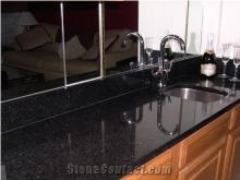 San Gabriel Black Granite Kitchen Countertops, Natural Black Granite Kitchen Countertops