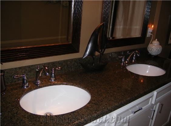 Tropical Brown Granite Bathroom Countertops