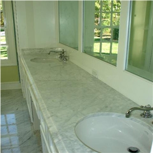 Bianco Carrara Bath Top White Marble Bath Tops