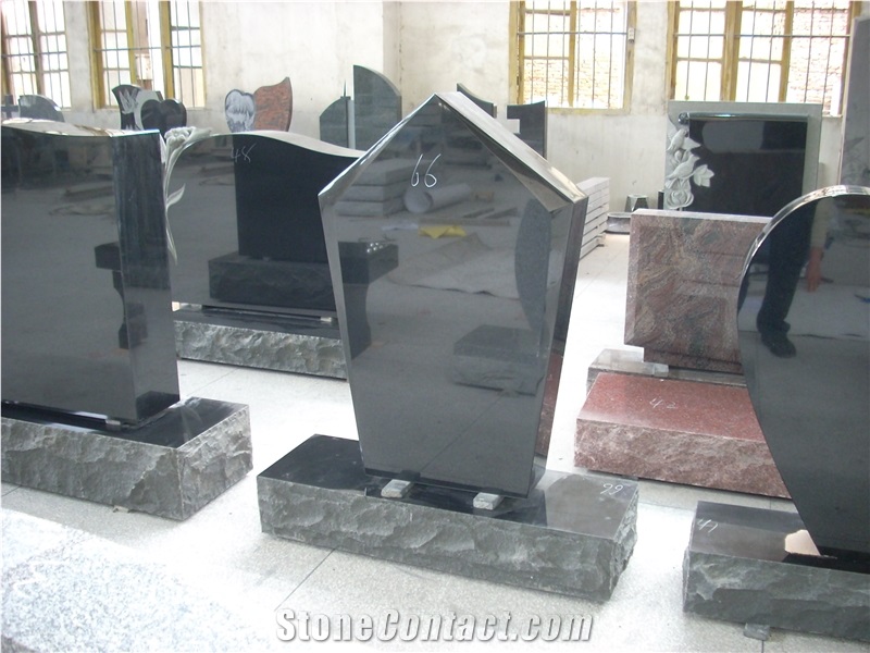 American Style Headstone Series, India Black Granite Monument & Tombstone