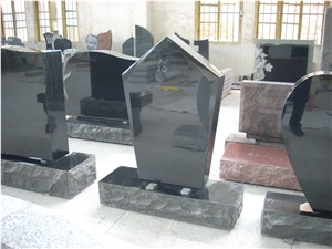 American Style Headstone Series, India Black Granite Monument & Tombstone