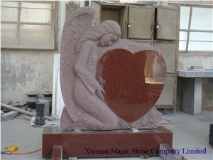 Indian Red Granite Angel Monuments