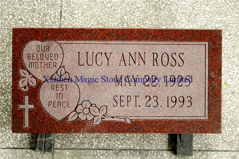 Indian Red Granite Marker with Letters