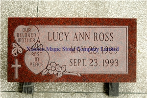 Indian Red Granite Marker with Letters